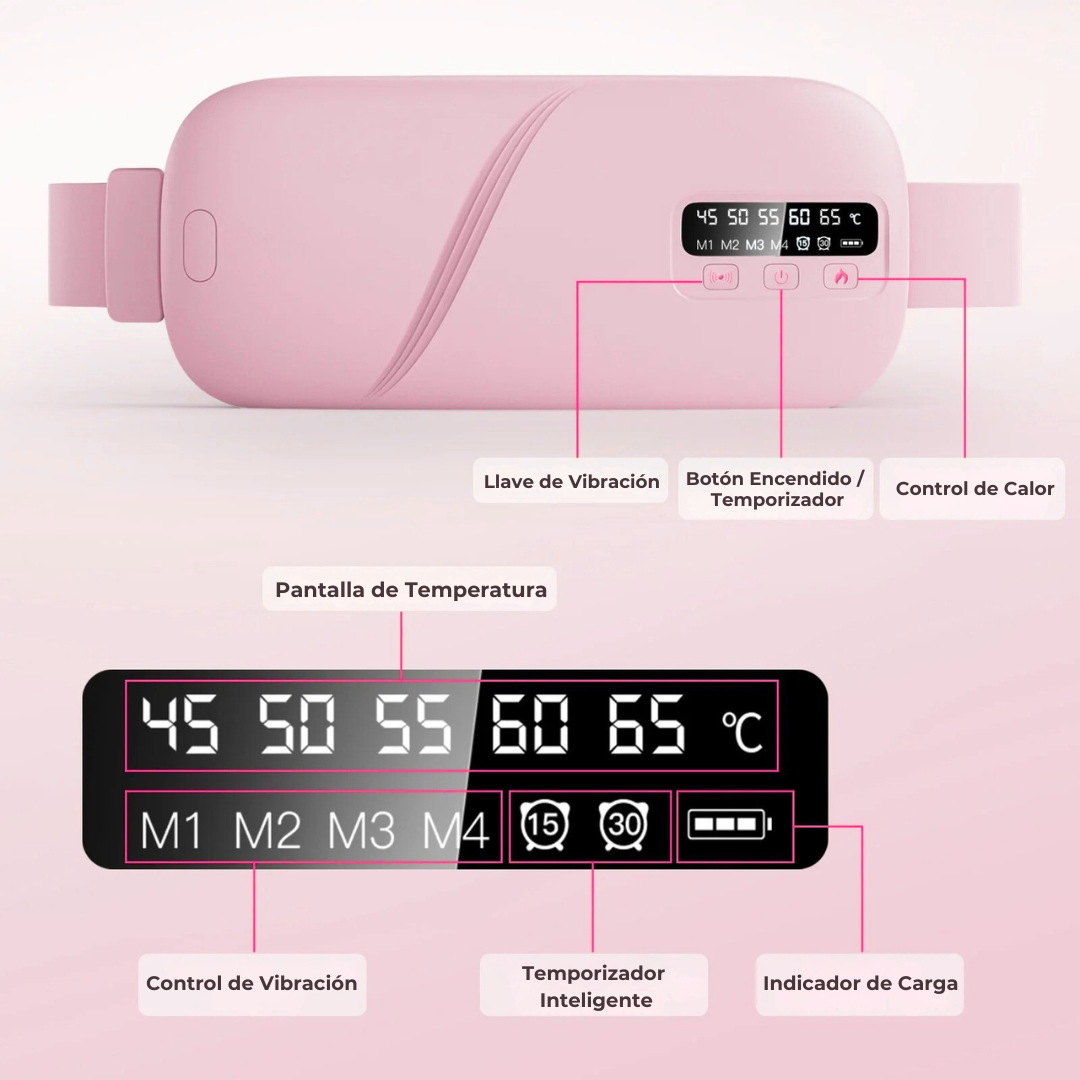 Cinturón Térmico y de Masaje para Dolor Menstrual